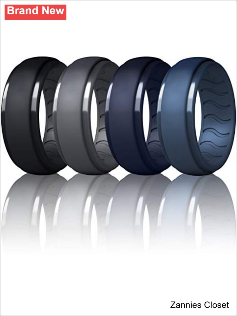 💍 Silicone Wedding Band Ring Breathable Wave Design Men's Rubber Ring